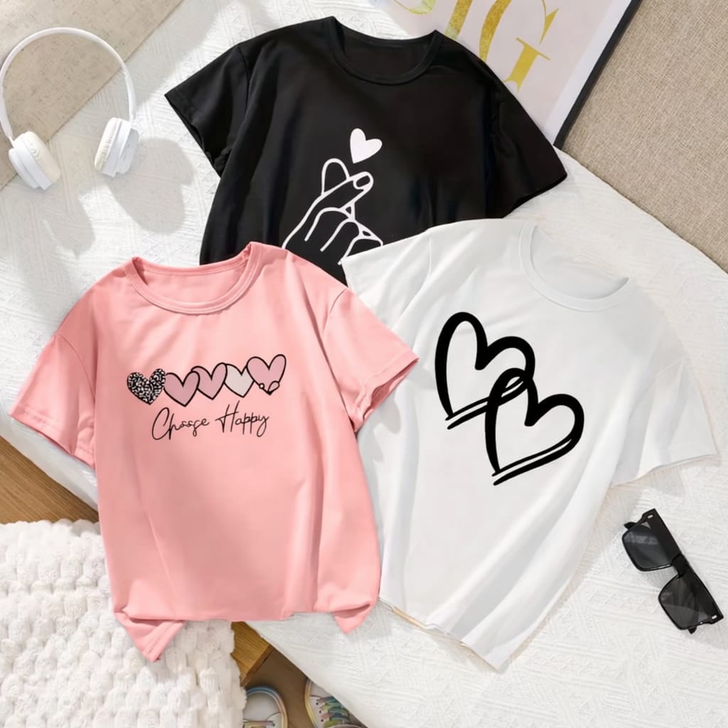 Kids Tees (Pack Of 3 ) Heart