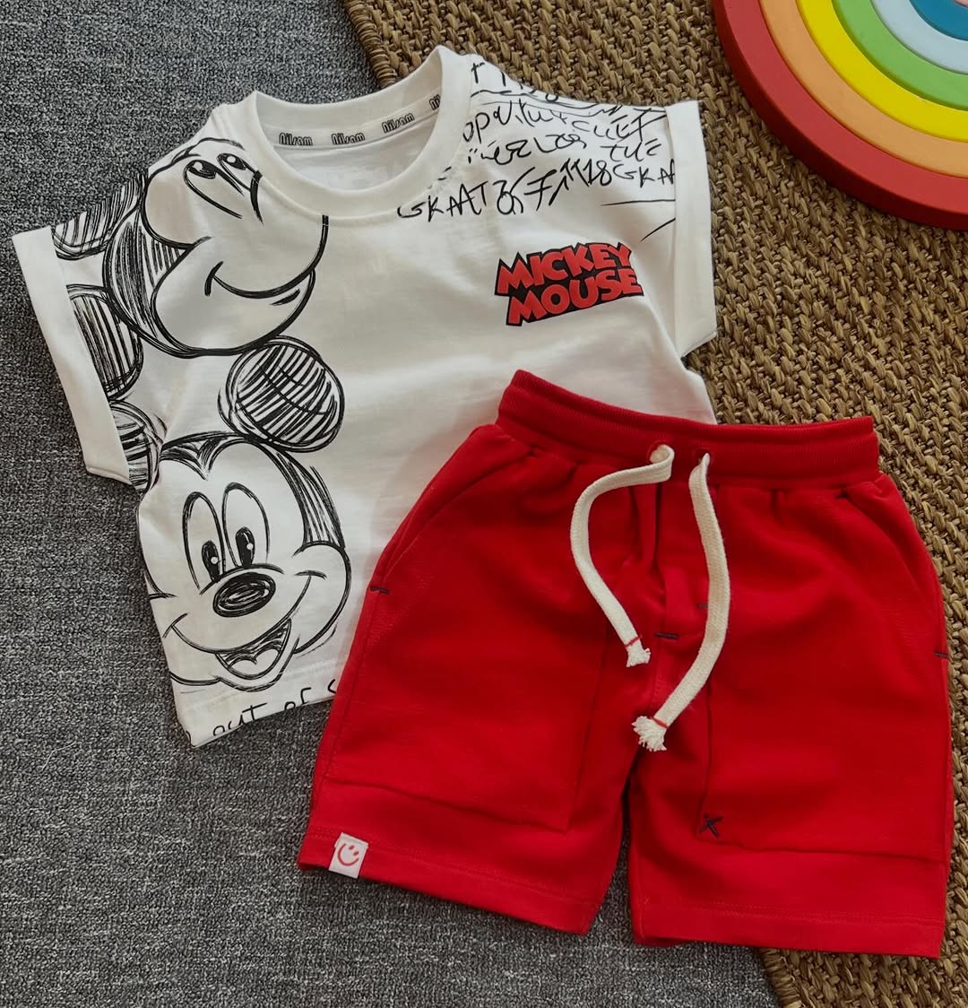 White And Red Mickey Kids Set