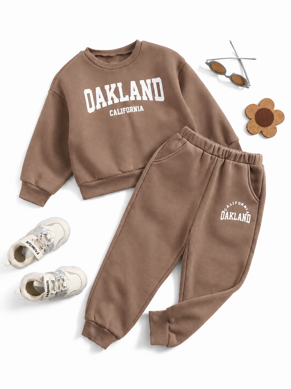 Brown Oakland Kids Tracksuit