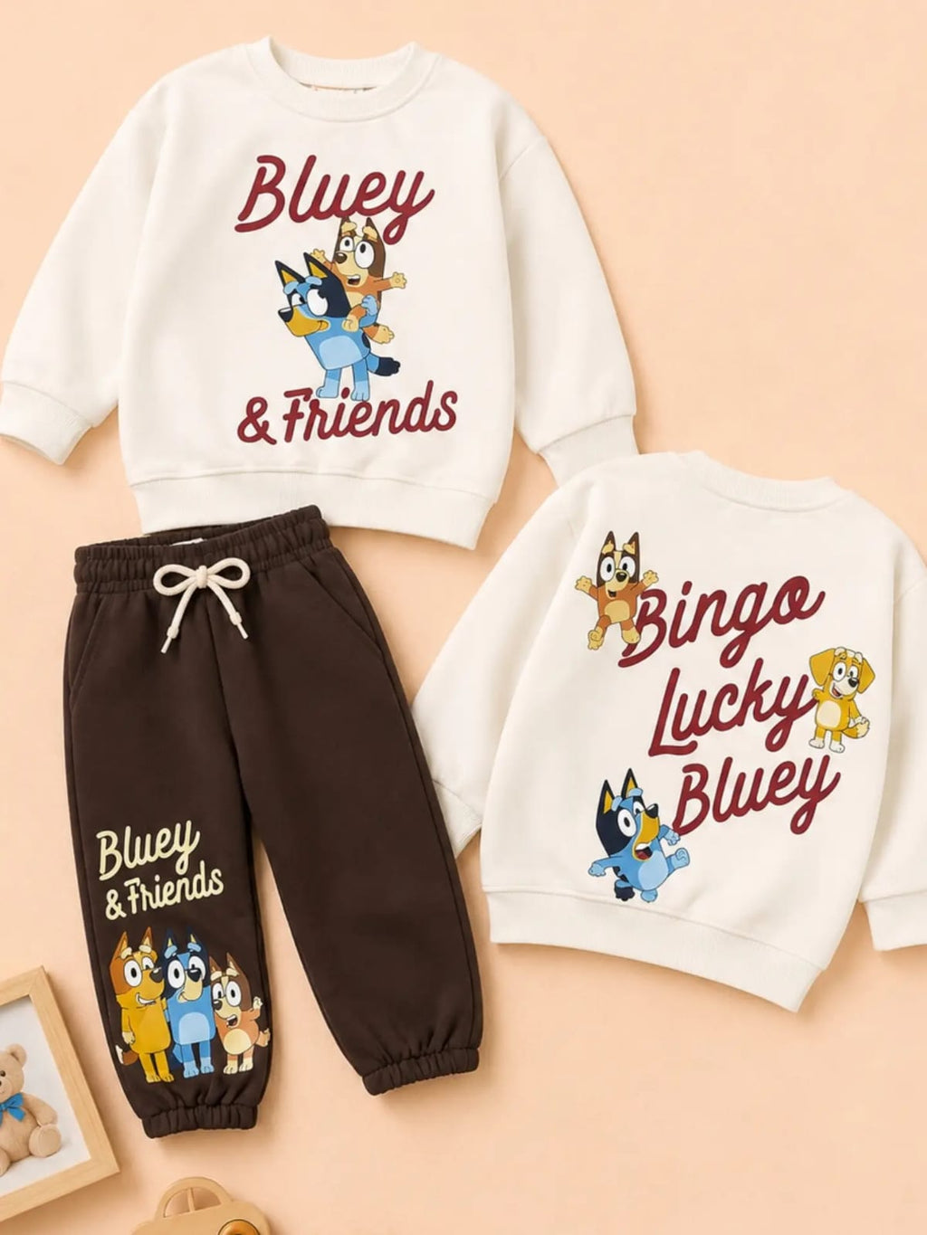 White and Brown Bluey Tracksuit