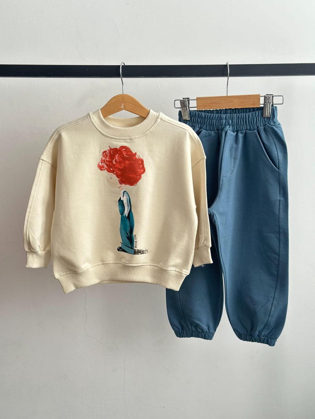 White And Teal Kids Tracksuit