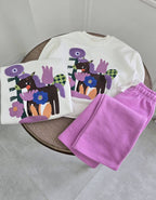 White And Pink Kids Tracksuit