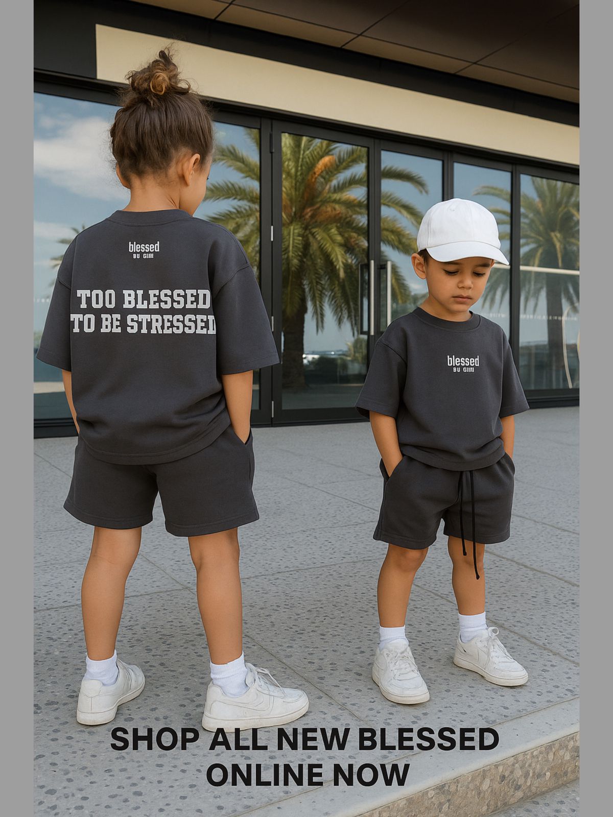 Grey To Be Blessed Kids Set