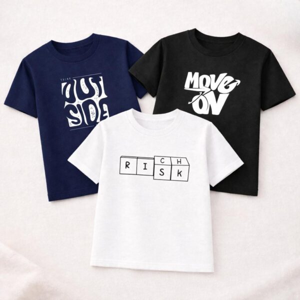 Kids Tees (Pack Of 3)Outside , Risk , Move On